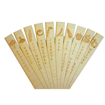 Laser Engraved 23'' Vegetable Garden Stakes (Set of 10)